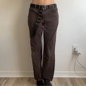 BROWN STRAIGHT LEG BAGGY JEAN